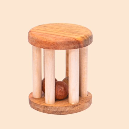 wooden rolling rattle